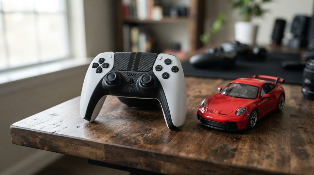 la manette dualsense ps5 en édition limitée gran turismo est disponible en précommande. découvrez ce modèle spécial inspiré de l’univers de la course.